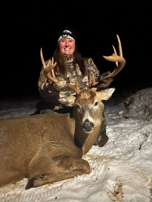 Woman with buck